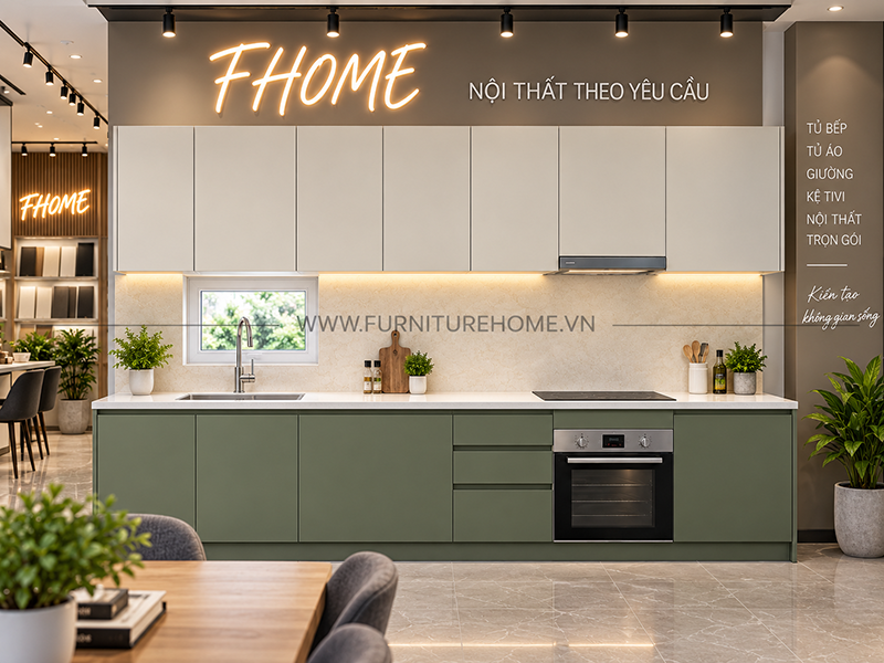 Tu Bep Mdf Loi Xanh Showroom Fhome Tu Bep Mdf Loi Xanh Showroom Fhome