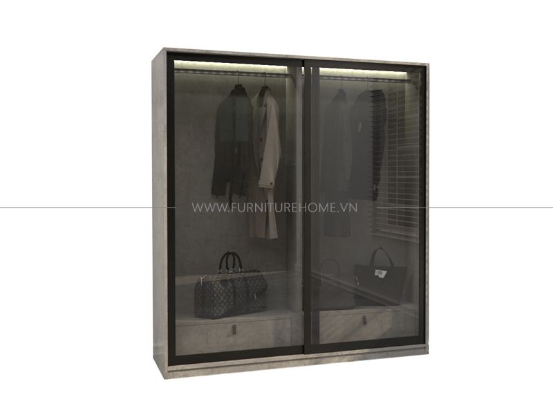 Tủ quần áo cửa kính lùa 1m8 x 2m | FHTACK403 - furniturehome.vn
