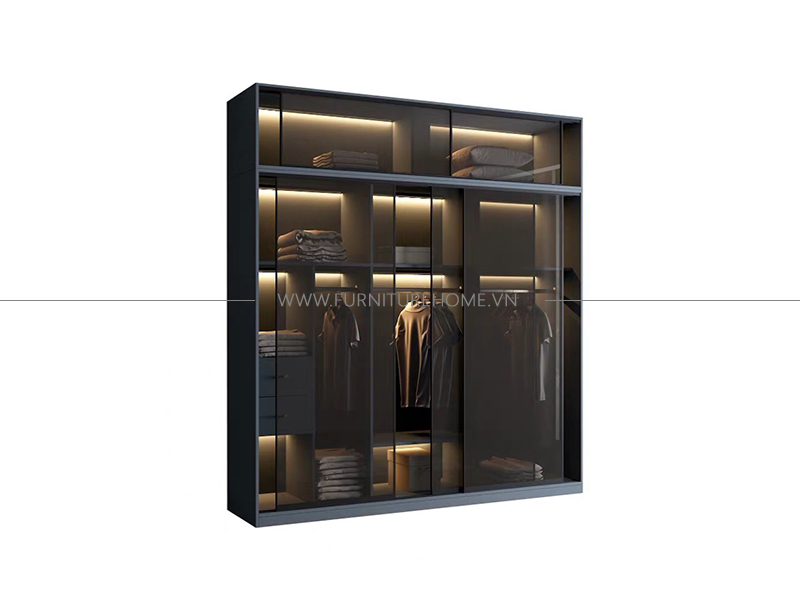 Tủ quần áo cửa kính lùa 2m x 2m4 | FHTACK501 - furniturehome.vn