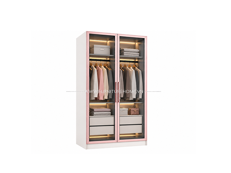 tủ quần áo MDF cánh kính ngang 1m tủ quần áo MDF cánh kính ngang 1m