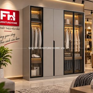 Chi Tiết Khung Nhôm Và Cánh Kính Tủ Quần áo