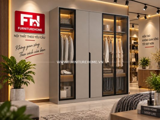 Chi Tiết Khung Nhôm Và Cánh Kính Tủ Quần áo