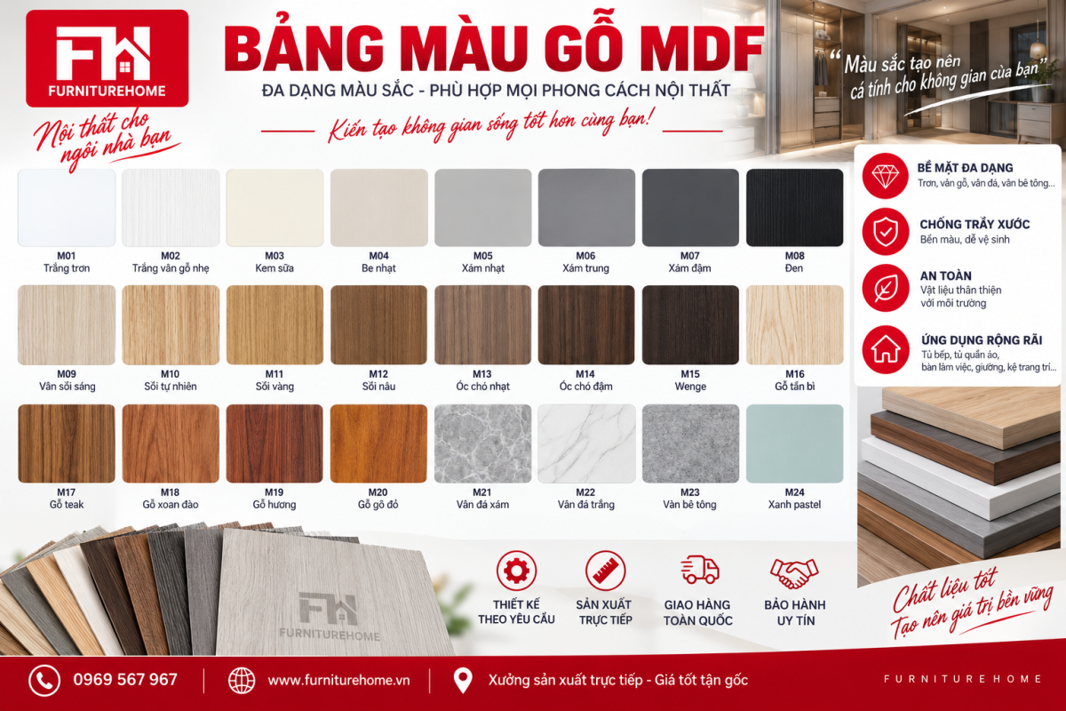 Bảng Màu Mdf Thông Dụng