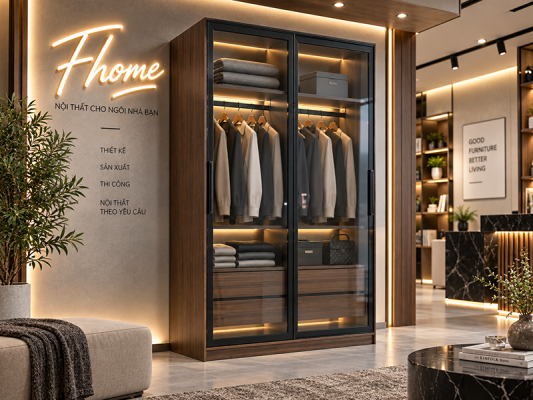Mẫu Tủ Quần áo Kính 1m Hiện đại