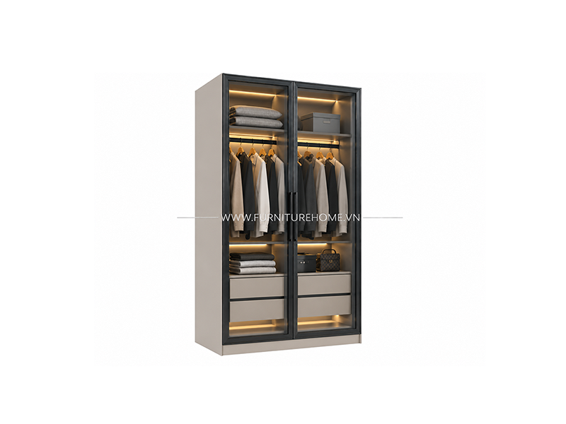 Tủ Mdf Cánh Kính 1m X 2m Hiện đại Tủ Mdf Cánh Kính 1m X 2m Hiện đại