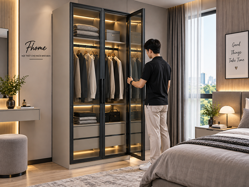 Tủ Kính 1m Cao 2m Fhtack002 Tủ Kính 1m Cao 2m Fhtack002