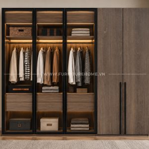 Tủ Kính Gỗ đẹp Fhtckcg006