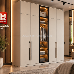 Tủ Kính Khung Nhôm Gỗ Fhtckcg007