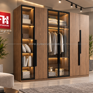 Tủ Quần áo Gỗ Công Nghiệp Cánh Kính Hiện đại