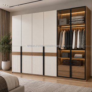 Tủ Quần áo Kính Và Gỗ Phòng Ngủ