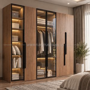 Tủ áo Kính Gỗ Giá Tốt Fhtckcg003