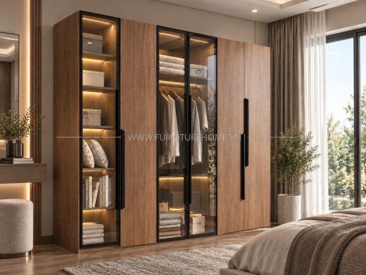 Tủ áo Kính Gỗ Giá Tốt Fhtckcg003